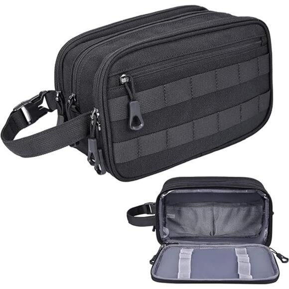Hygiene Bag Tactical Inspired Mens Toiletry Shower Shave Kit Grooming Bag - Picture 7 of 7